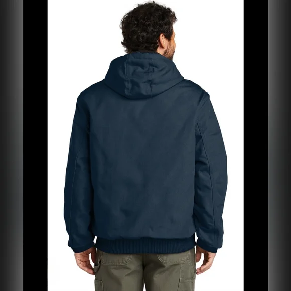 Carhartt "Duck Active Jacket" Quilted Flannel Lined Coat Navy | Men's Size 3XL - Picture 3 of 12